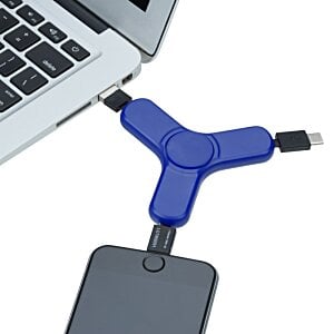 Additional Image 2 - a blue and grey keychain connected to a laptop