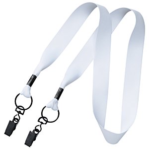 Additional Image 1 - a white lanyard with black clasps