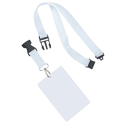 Additional Image 1 - a white lanyard with black straps