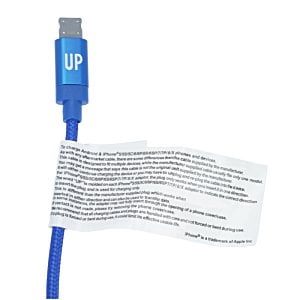 Additional Image 3 - a blue cable with a paper attached to it