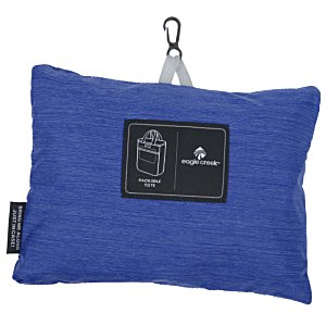 Additional Image 2 - a blue pillow with a black label