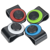 a group of black plastic clips with different colors