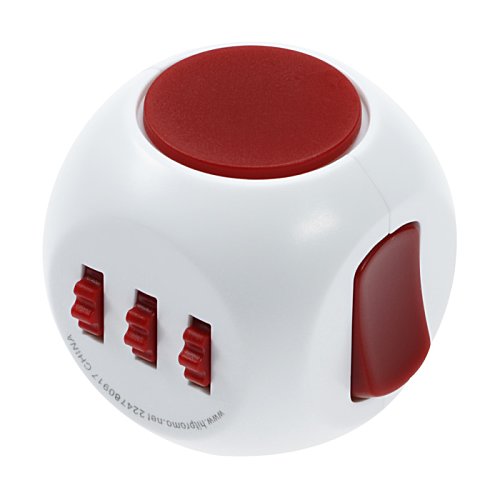 Additional Image 2 - a white and red ball with three holes