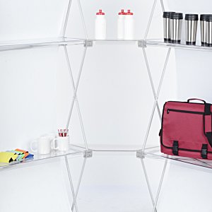 Additional Image 2 - a white wall with a red bag and bottles