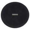 a black circle with a white line in it