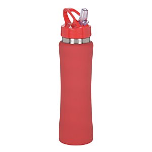 Additional Image 1 - a red water bottle with a red cap