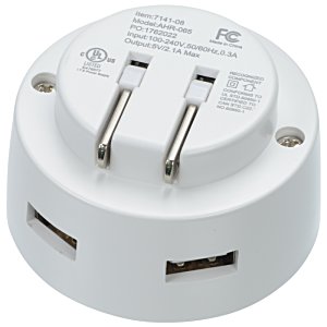 Additional Image 1 - a white adapter with two usb ports