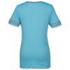 View Image 2 of 3 of Jerzees Tri-Blend Ringer Varsity T-Shirt - Ladies' - Embroidered