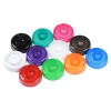 a group of colorful plastic caps