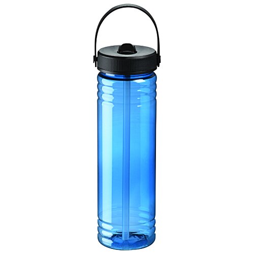 Additional Image 1 - a blue water bottle with a black lid