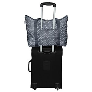 Additional Image 1 - a black suitcase with a grey pillow on top