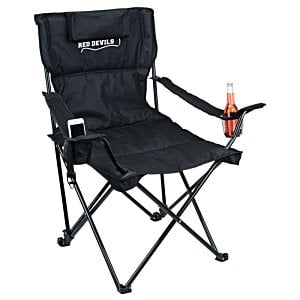 Additional Image 1 - a black folding chair with a drink