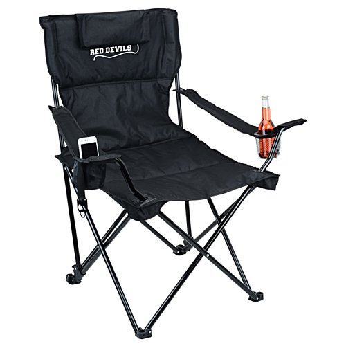 Additional Image 1 - a black folding chair with a drink