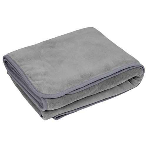 Additional Image 1 - a folded grey blanket on a white background