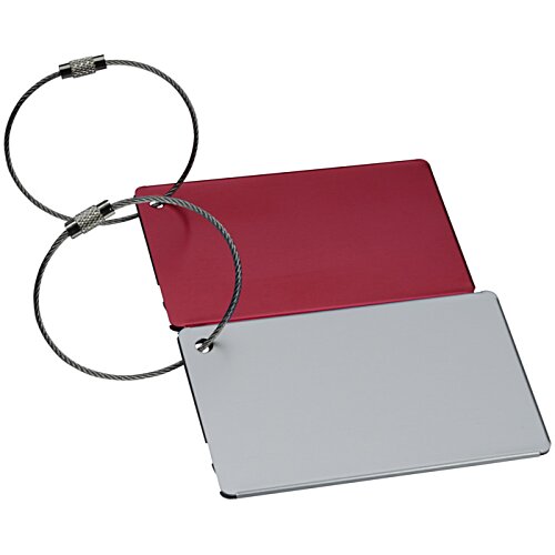 Additional Image 2 - a red and white tag with a ring