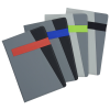 Additional Image 1 - a group of grey rectangular objects with different colored stripes