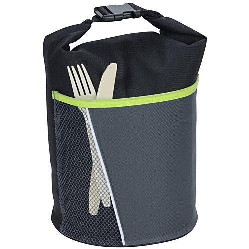 Additional Image 1 - a black and green bag with a handle