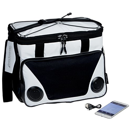 Additional Image 4 - a black and white bag with a small blue object