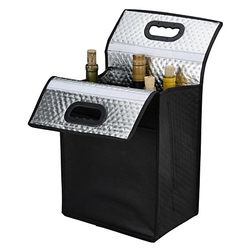 Additional Image 1 - a black and silver cooler with bottles in it