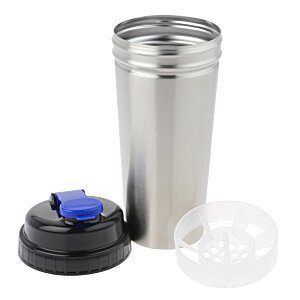 Additional Image 3 - a silver cup with a black lid