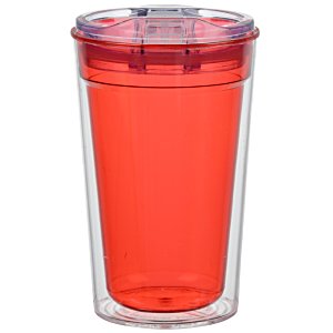 Additional Image 1 - a red plastic cup with a lid