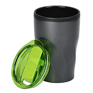 Additional Image 2 - a black cup with a green lid