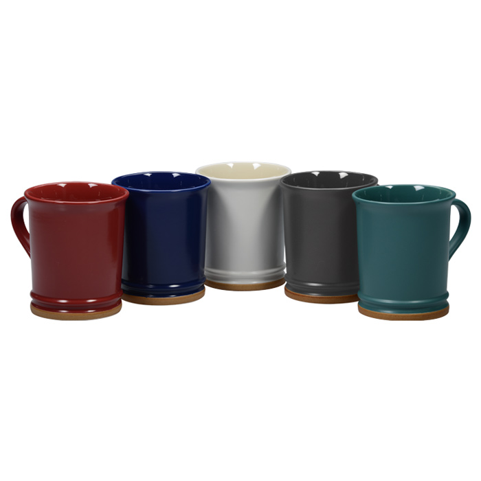 Ello Ceramic Travel Mug Wooden Handle Coffee-Tea -Water Mug Tea
