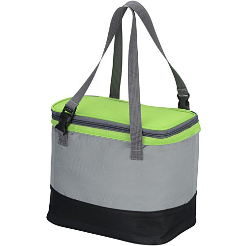 Additional Image 1 - a grey and green cooler bag