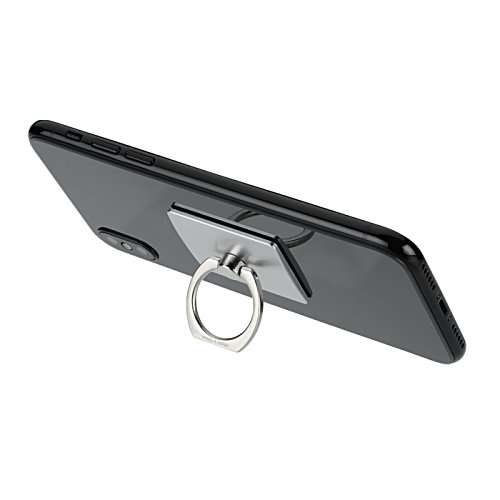Additional Image 3 - a black cell phone with a ring holder