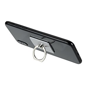 Additional Image 3 - a black cell phone with a ring holder