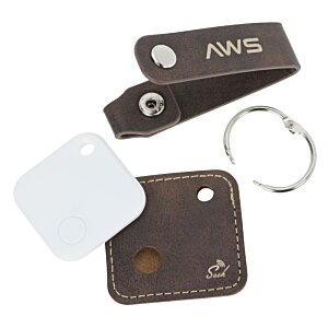 Additional Image 1 - a group of brown leather keychains