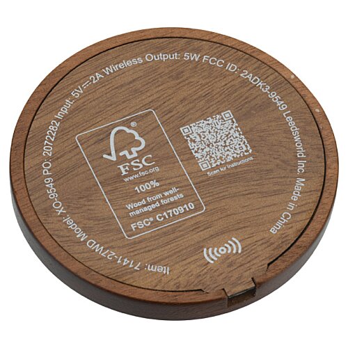 Additional Image 1 - a round wooden object with a black text
