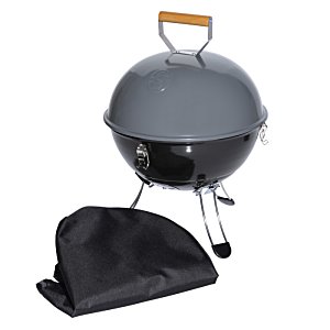 Additional Image 1 - a round black grill with a handle