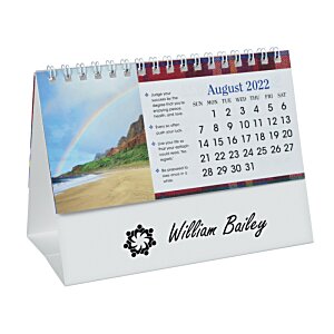 Additional Image 2 - a white desk calendar with a picture of a rainbow