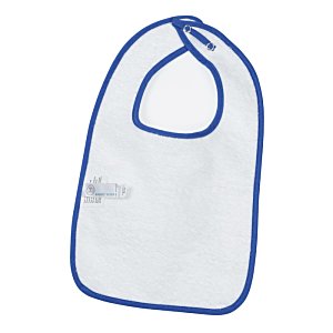 Additional Image 1 - a white bib with blue trim