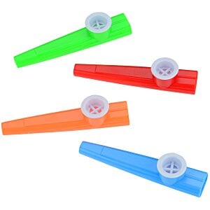 Additional Image 1 - a group of colorful plastic whistles