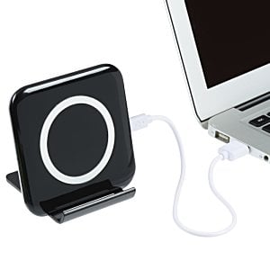 Additional Image 5 - a black wireless charger next to a laptop