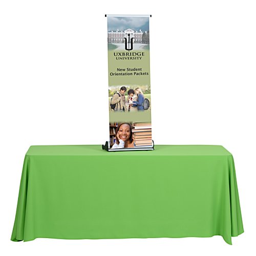 Additional Image 1 - a green table cloth with a sign on it
