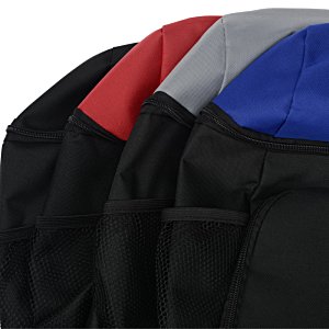 Additional Image 3 - a stack of black and red backpacks