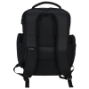 a back of a black backpack