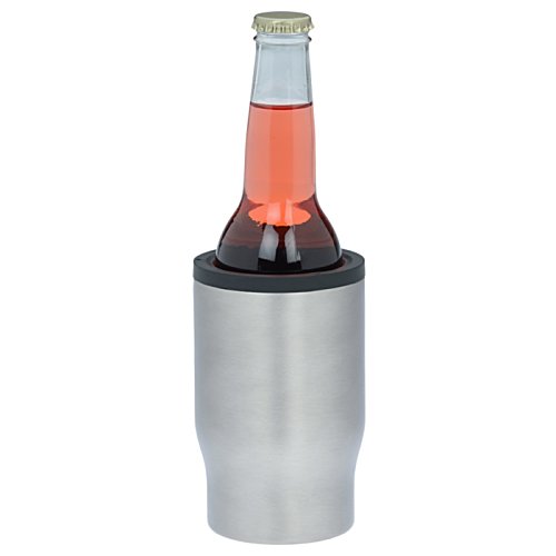 Additional Image 4 - a silver and black bottle with a red liquid inside