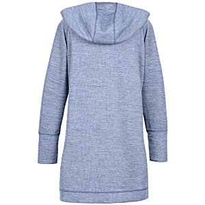 Additional Image 1 - a blue hooded coat with a white background