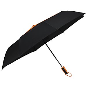 Additional Image 1 - a black umbrella with orange handle