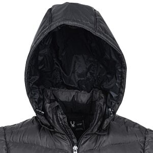 Additional Image 2 - a black hooded jacket with a white background