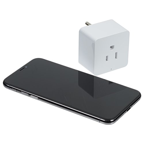 Additional Image 2 - a black cell phone and a white cube