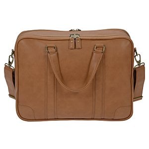 Additional Image 1 - a brown leather bag with handles