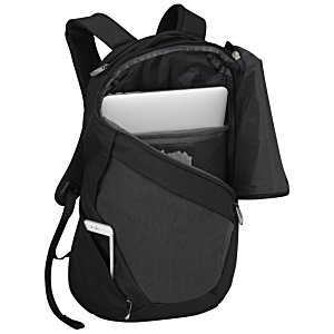 Additional Image 2 - a black backpack with a white tablet inside