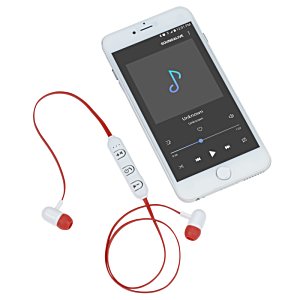 Additional Image 3 - a white cellphone with red earbuds