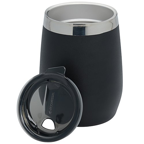 Additional Image 3 - a black and silver mug with a lid