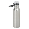 a silver water bottle with a lid